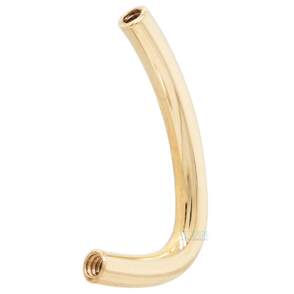 Gold & Platinum Threaded J-Curve Barbell Shaft