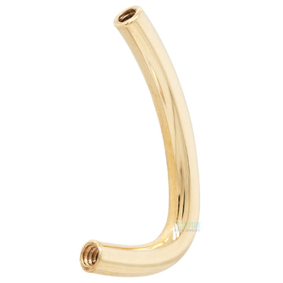 Gold Threaded J-Curve Barbell Shaft