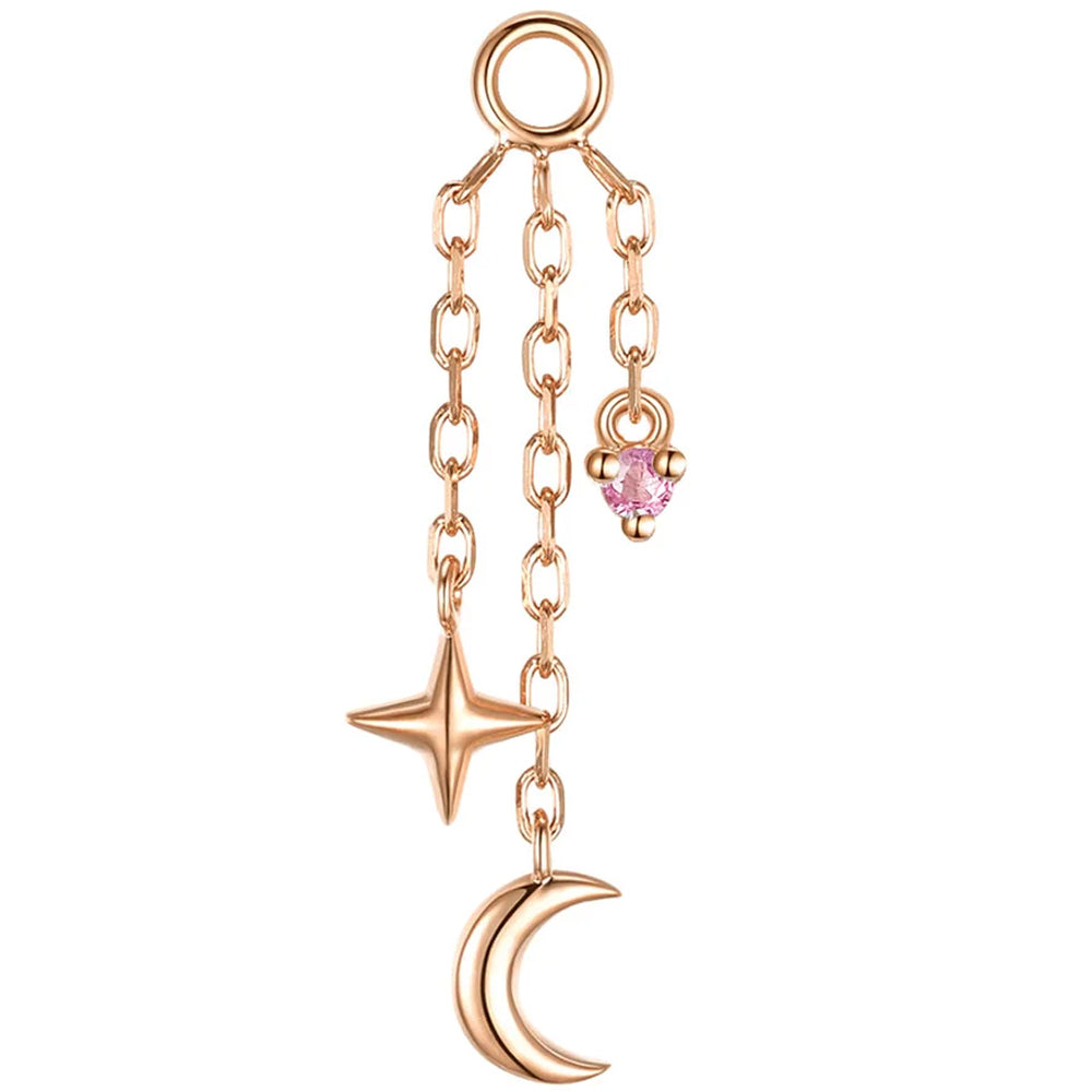 "Cassiopeia" Chain Charm with Genuine Gemstone