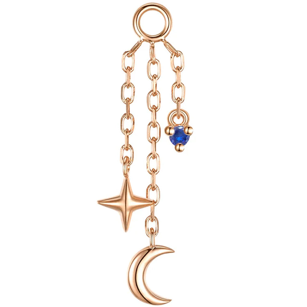 "Cassiopeia" Chain Charm with Genuine Gemstone