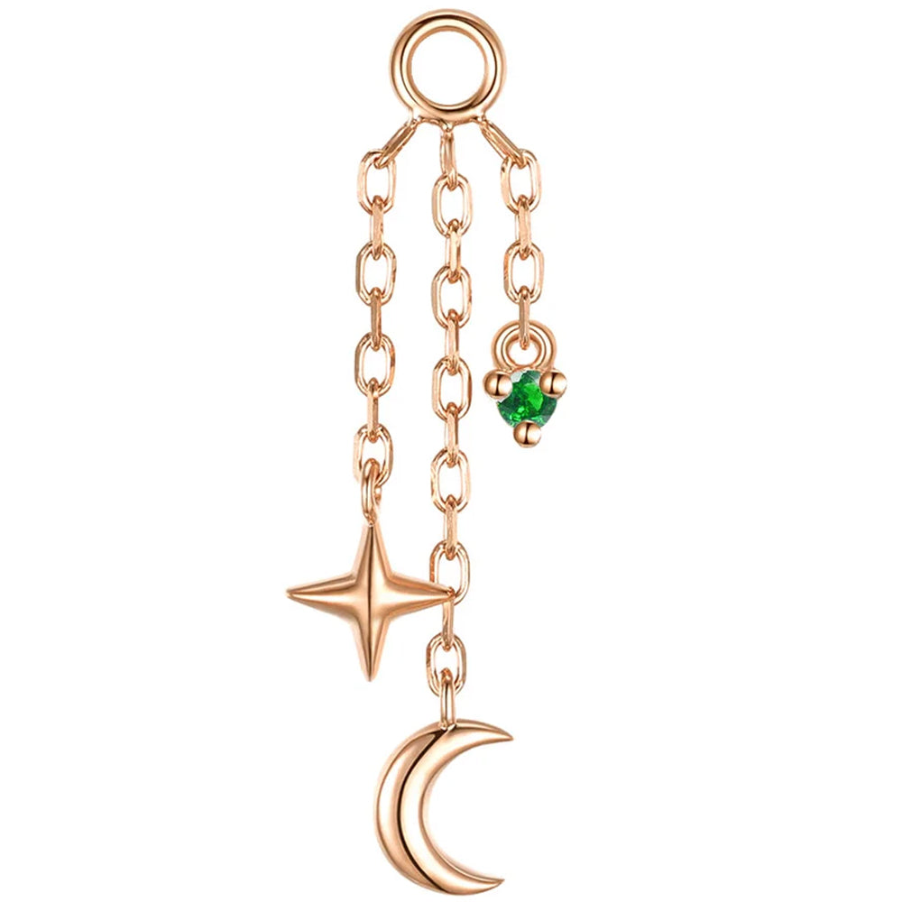 "Cassiopeia" Chain Charm with Genuine Gemstone