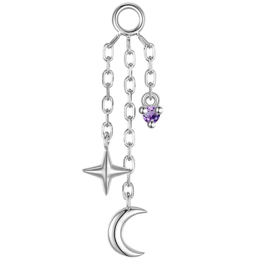 "Cassiopeia" Chain Charm with Genuine Gemstone