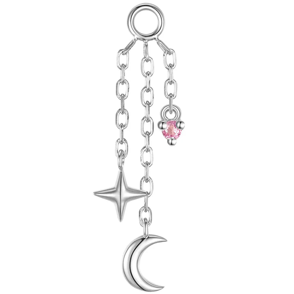 "Cassiopeia" Chain Charm with Genuine Gemstone