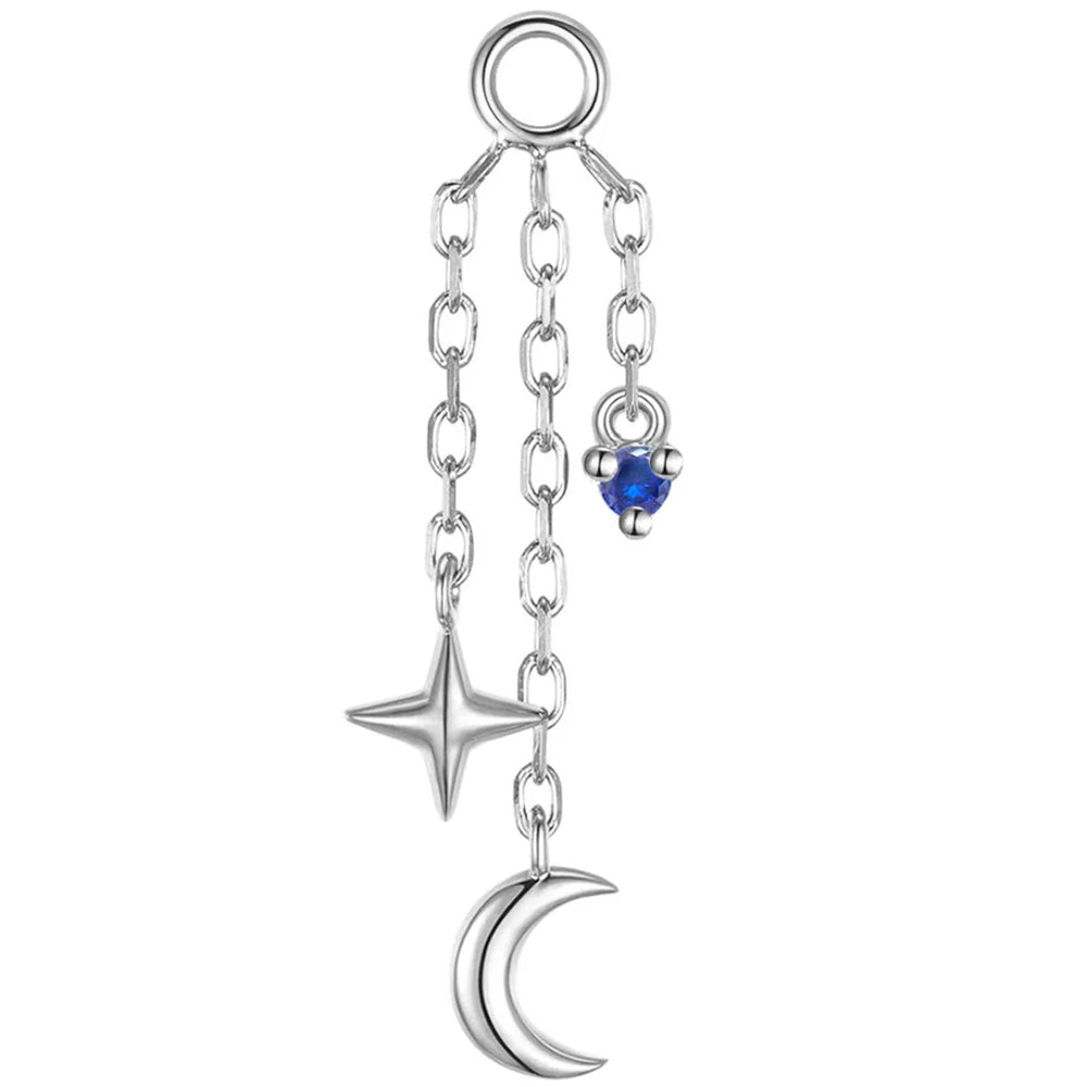 "Cassiopeia" Chain Charm with Genuine Gemstone