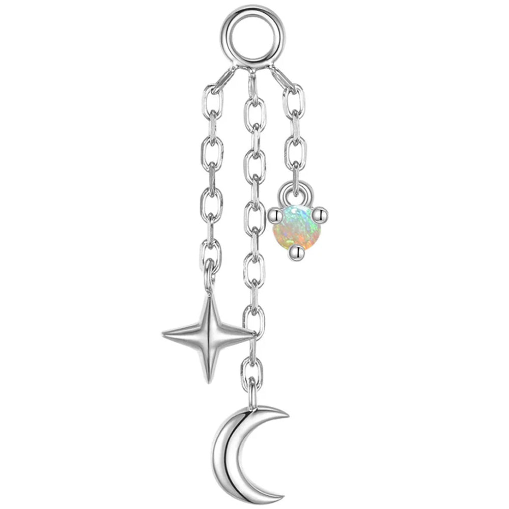 "Cassiopeia" Chain Charm with Genuine Gemstone