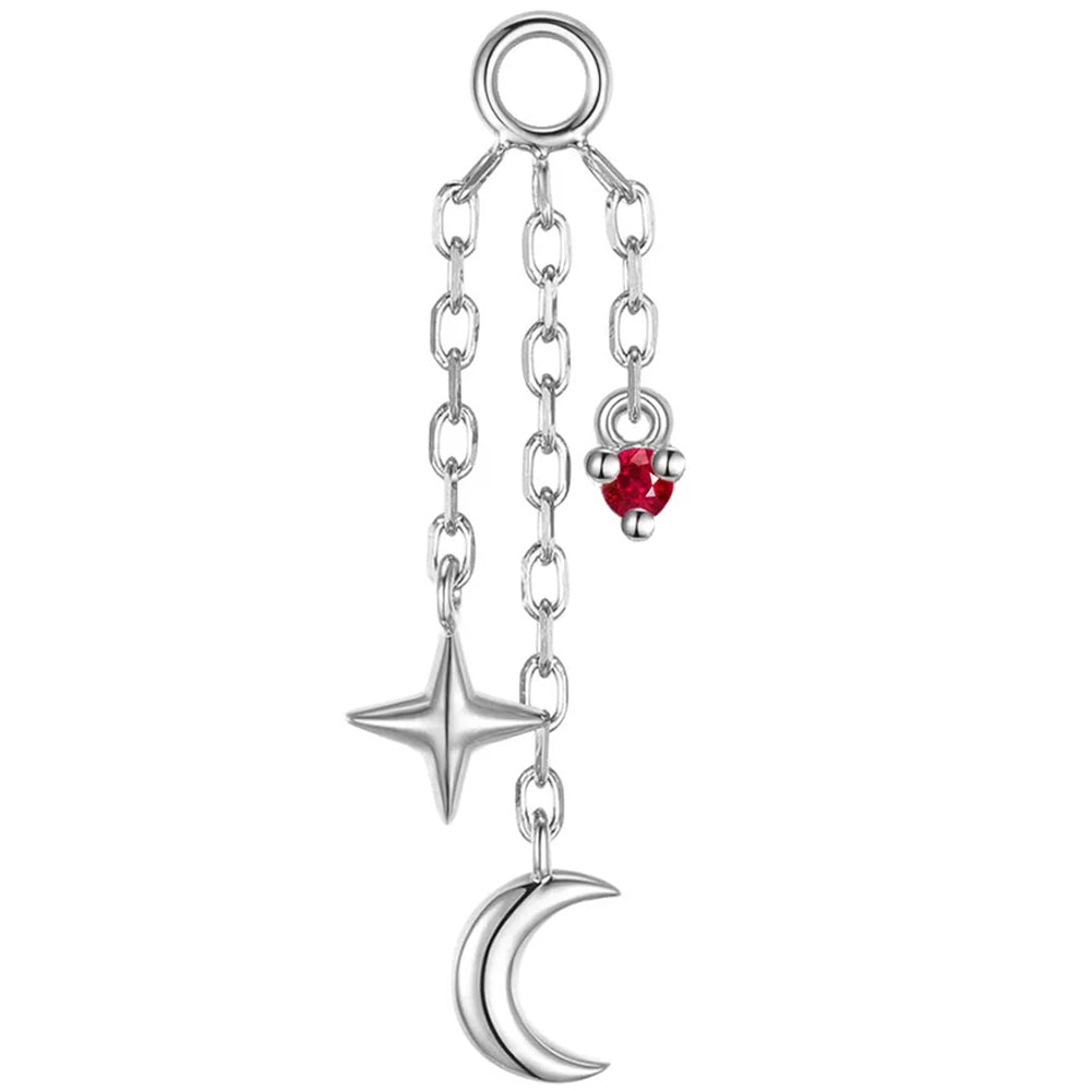 "Cassiopeia" Chain Charm with Genuine Gemstone