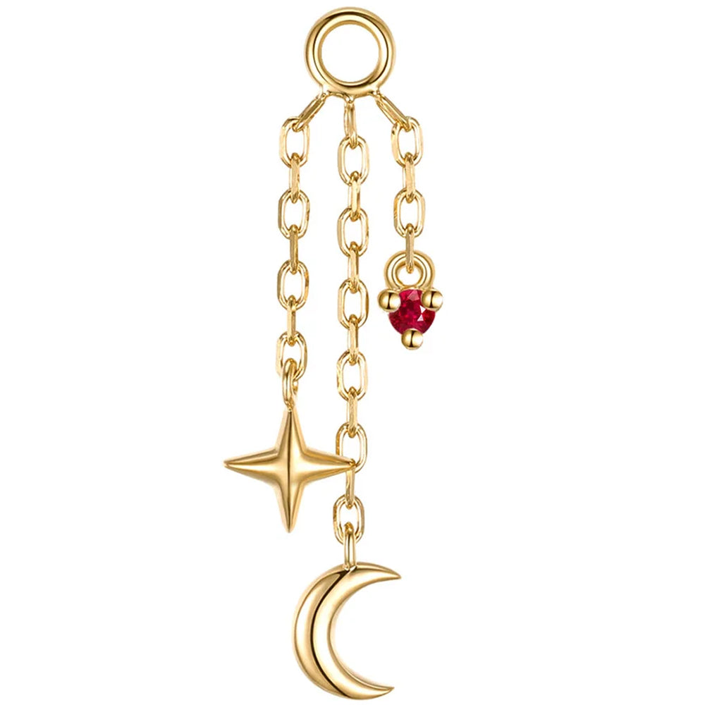 "Cassiopeia" Chain Charm with Genuine Gemstone