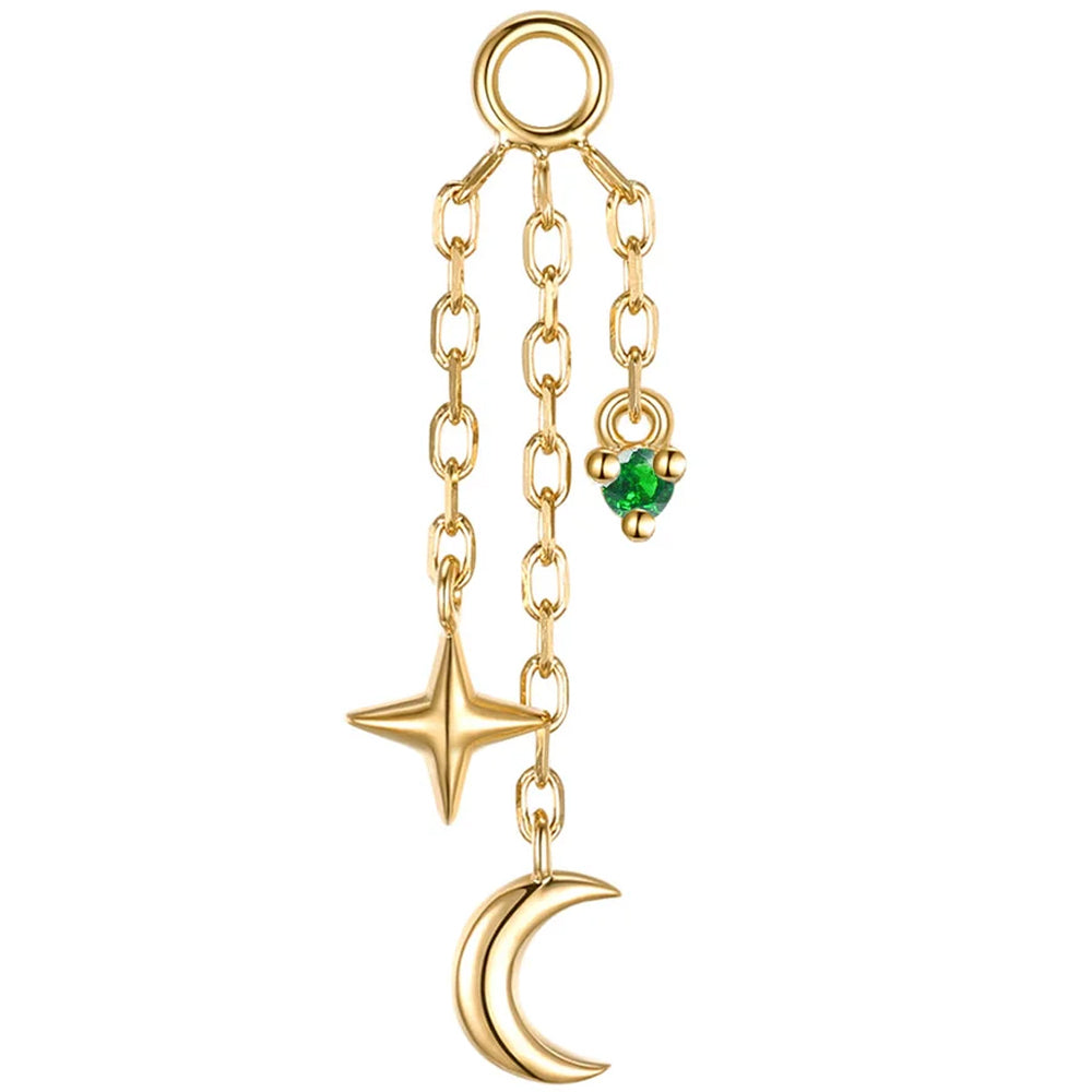"Cassiopeia" Chain Charm with Genuine Gemstone