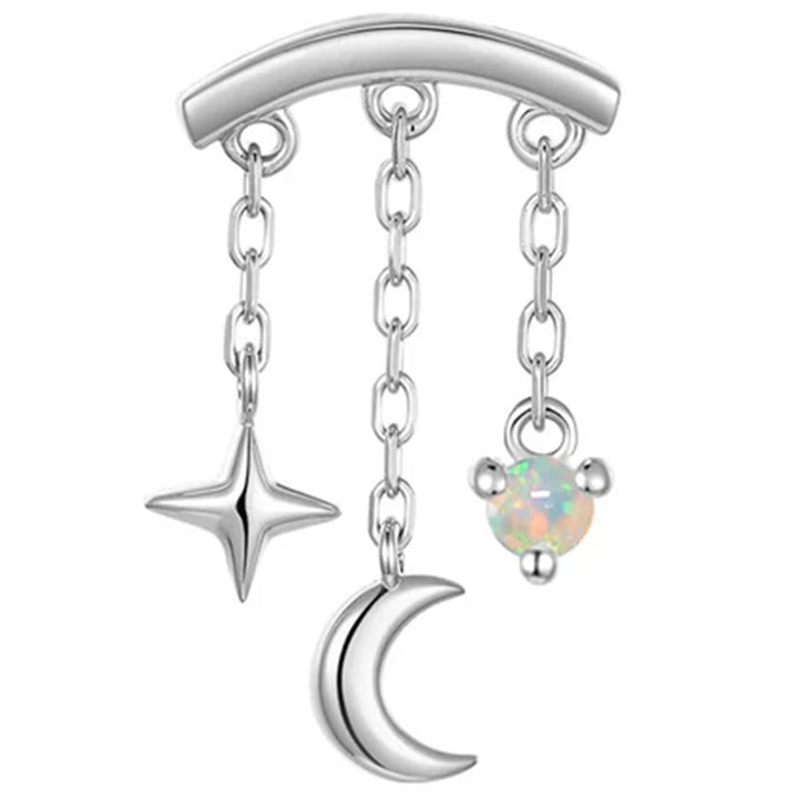 threadless: "Cassiopeia" Hidden Helix End with Chains in Gold with Genuine Gemstone