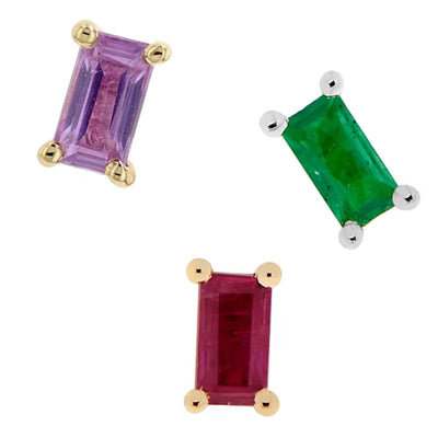 threadless: "Joey" End in Gold with Faceted Genuine Gemstones