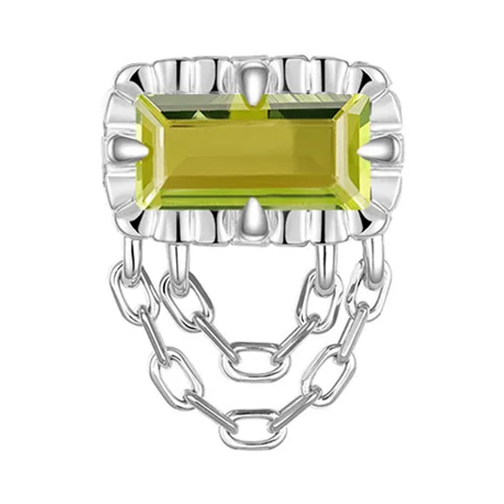 threadless: Fluted Edge "Hazel" End with Chains in Gold with Colored Genuine Gemstones