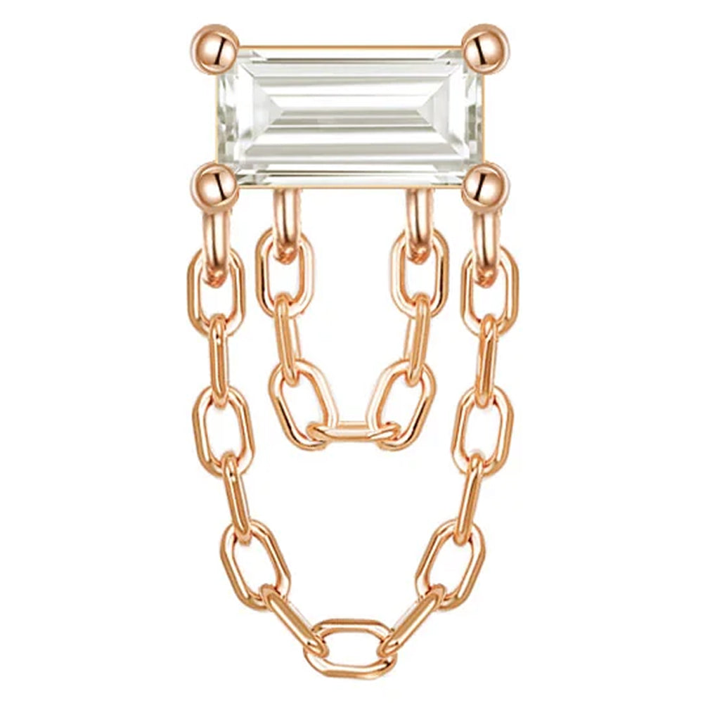 threadless: "Hazel" End with Chains in Gold with Diamond