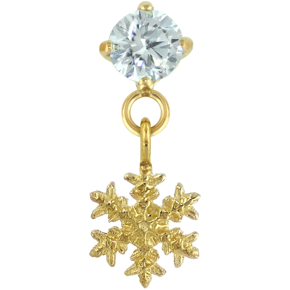 threadless: "Flurry Dangle" End in Gold with Brilliant-Cut Gem