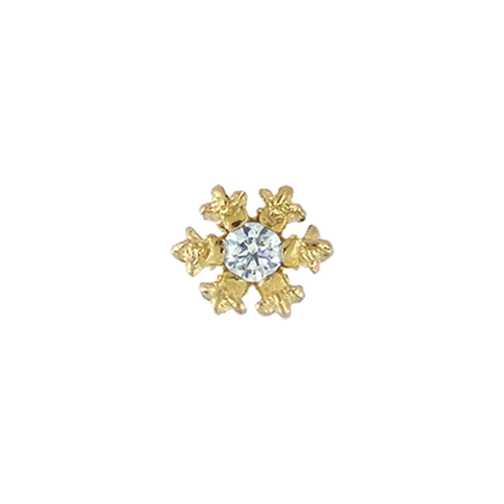 threadless: "Gemmed Flurry" End in Gold with Brilliant-Cut Gem