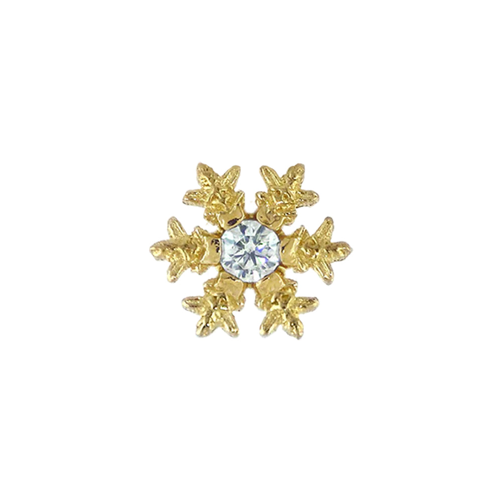 threadless: "Gemmed Flurry" End in Gold with Brilliant-Cut Gem