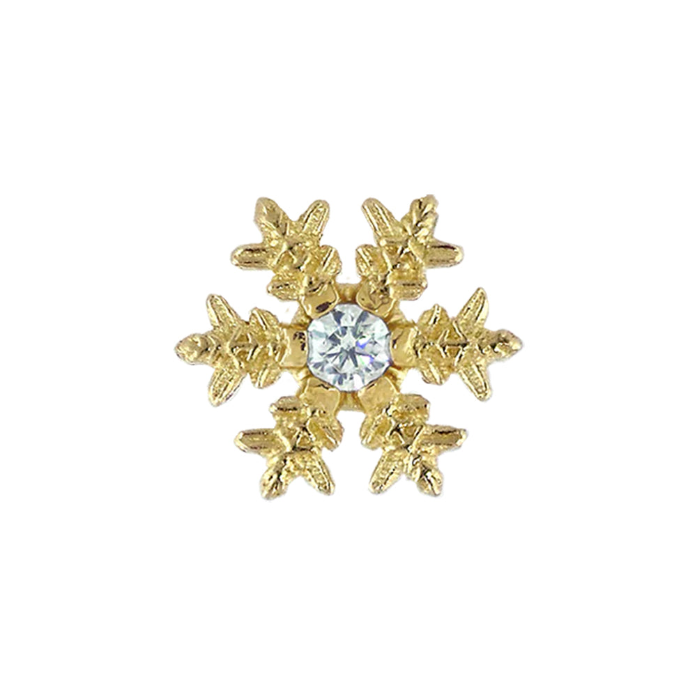 threadless: "Gemmed Flurry" End in Gold with Brilliant-Cut Gem