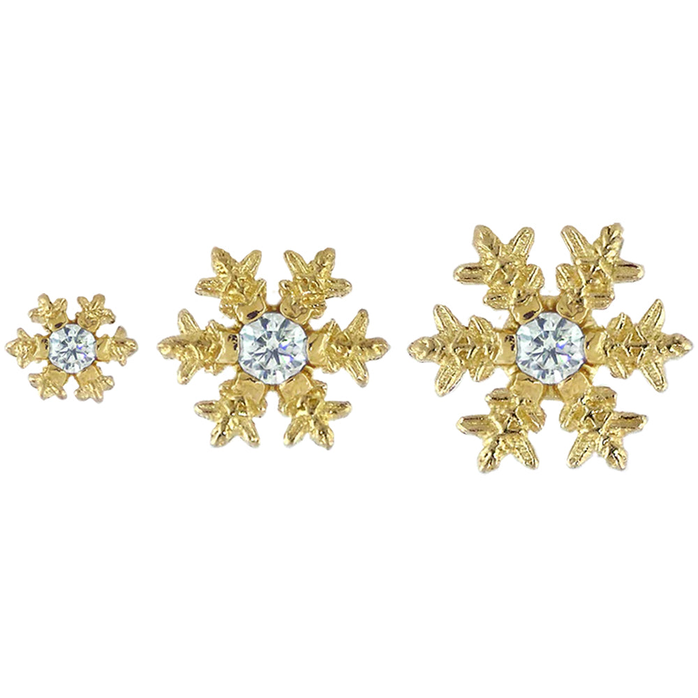 threadless: "Gemmed Flurry" End in Gold with Brilliant-Cut Gem