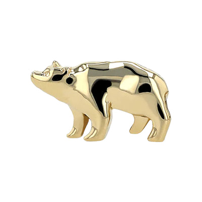 Bear Threaded End in Gold