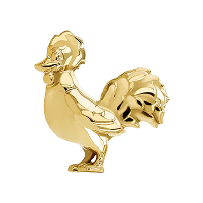 Rooster Threaded End in Gold