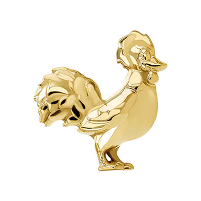 Rooster Threaded End in Gold