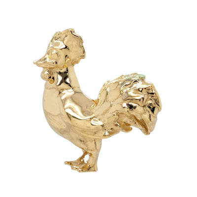 Rooster Threaded End in Gold