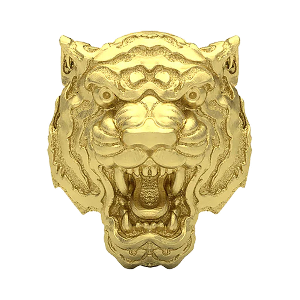 Tiger Head Threaded End in Gold