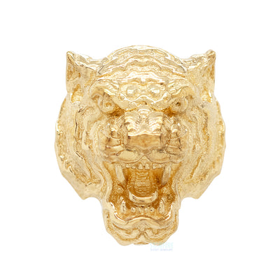 Tiger Head Threaded End in Gold