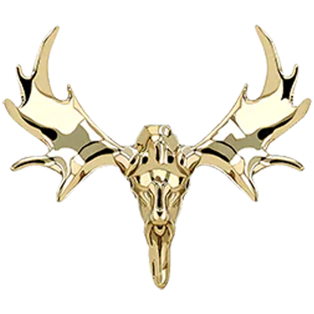 Moose Skull Threaded End in Gold