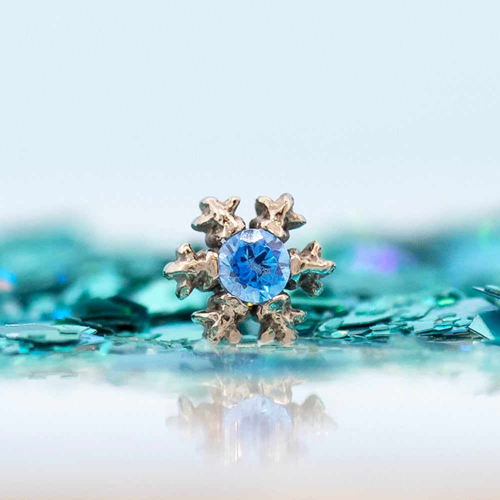 3mm "Winterglow" Threaded End in Gold with Brilliant-Cut Gem