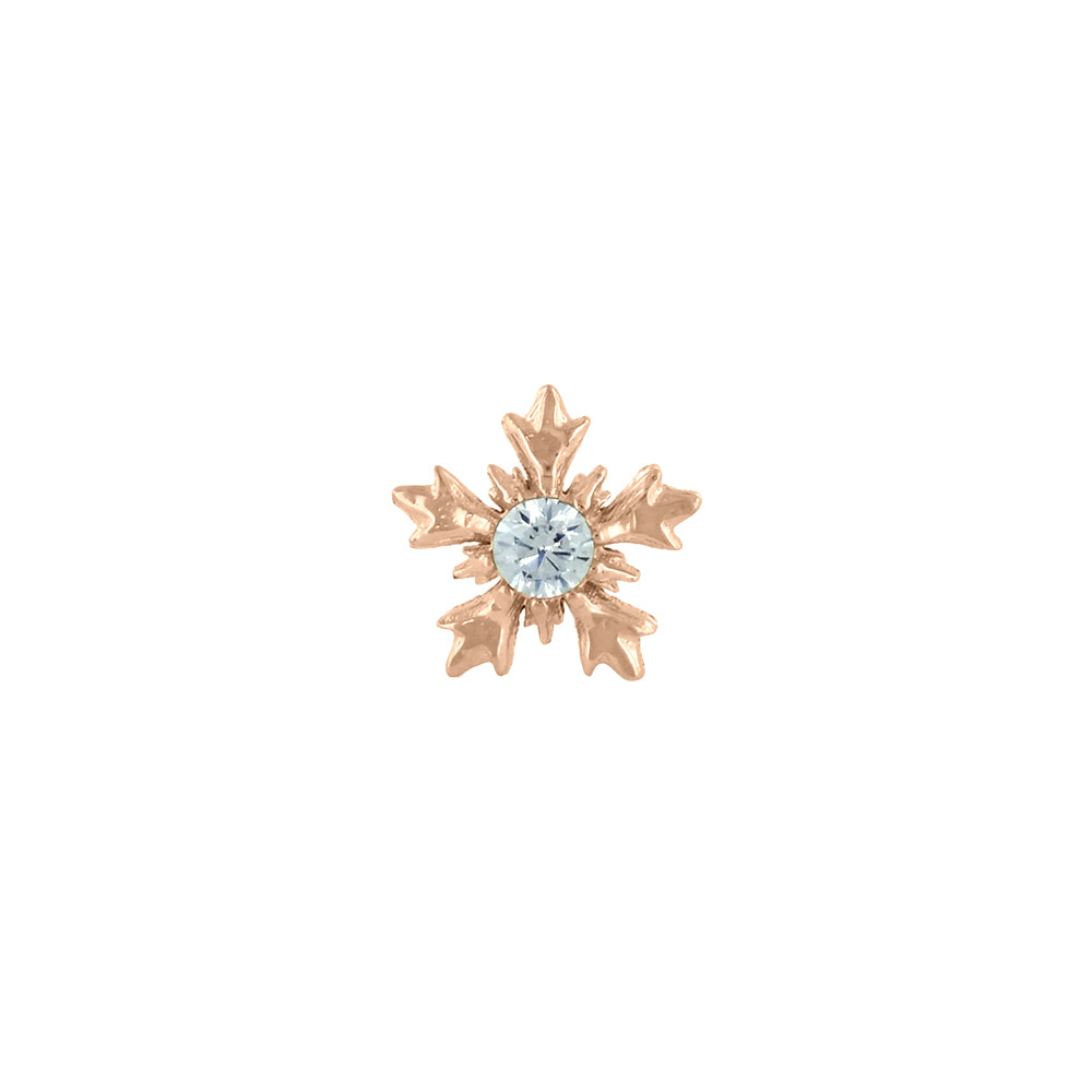 3mm "Winterglow" Threaded End in Rose Gold with Brilliant-Cut Gem