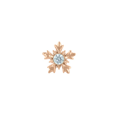 3mm "Winterglow" Threaded End in Rose Gold with Brilliant-Cut Gem