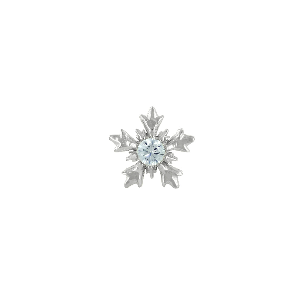 3mm "Winterglow" Threaded End in White Gold with Brilliant-Cut Gem