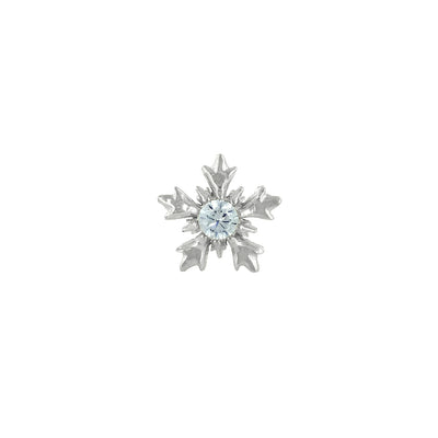 3mm "Winterglow" Threaded End in White Gold with Brilliant-Cut Gem