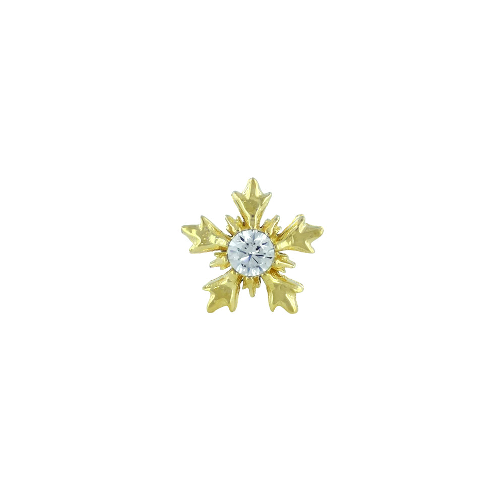 3mm "Winterglow" Threaded End in Gold with Brilliant-Cut Gem