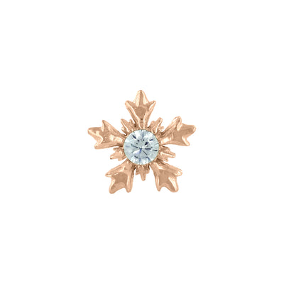 4mm "Winterglow" Threaded End in Rose Gold with Brilliant-Cut Gem