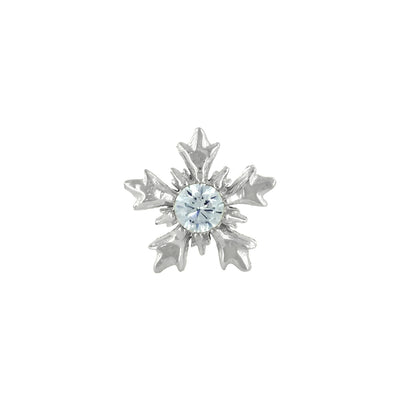 4mm "Winterglow" Threaded End in White Gold with Brilliant-Cut Gem