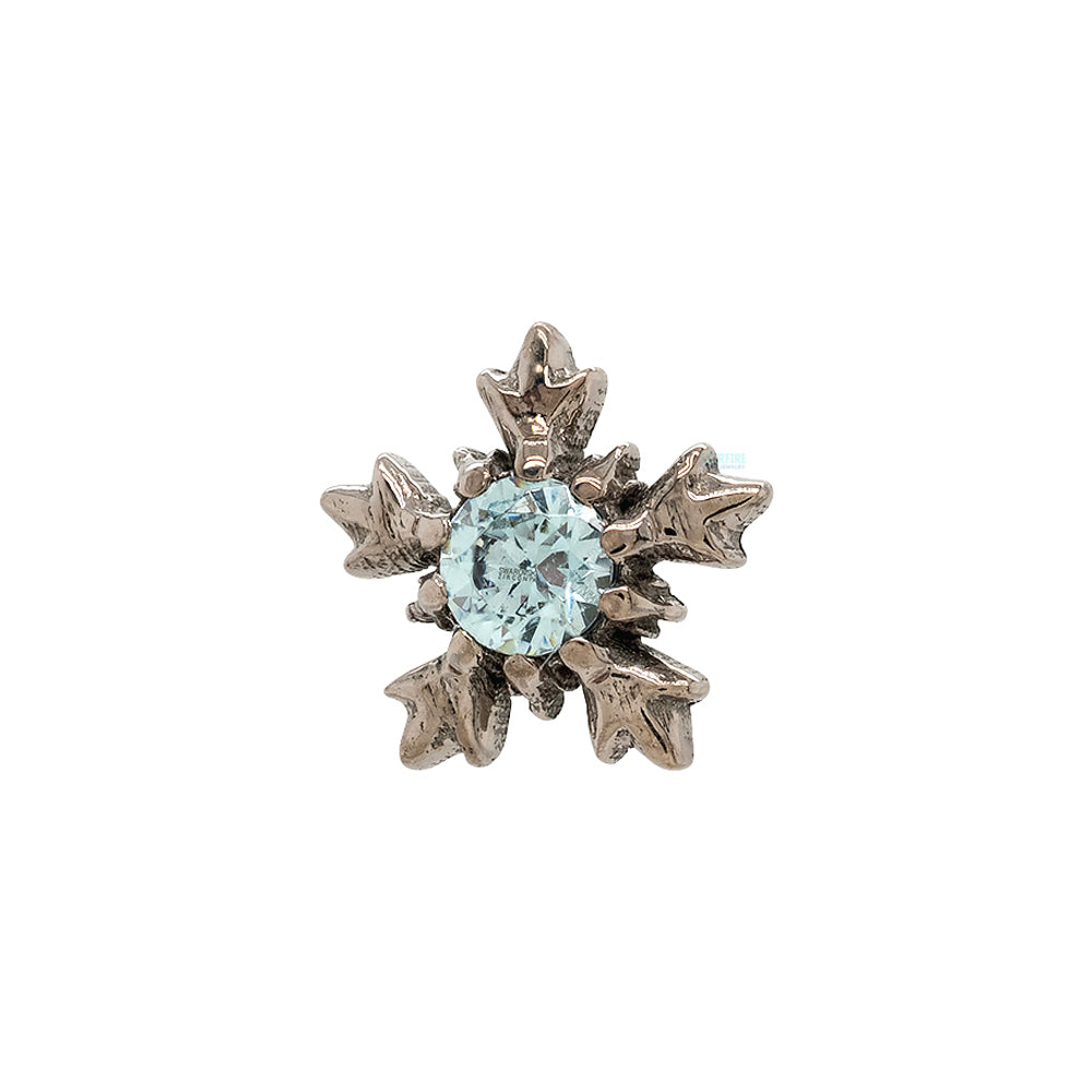 4mm "Winterglow" Threaded End in White Gold with Brilliant-Cut Gem