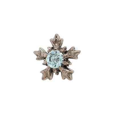 4mm "Winterglow" Threaded End in White Gold with Brilliant-Cut Gem