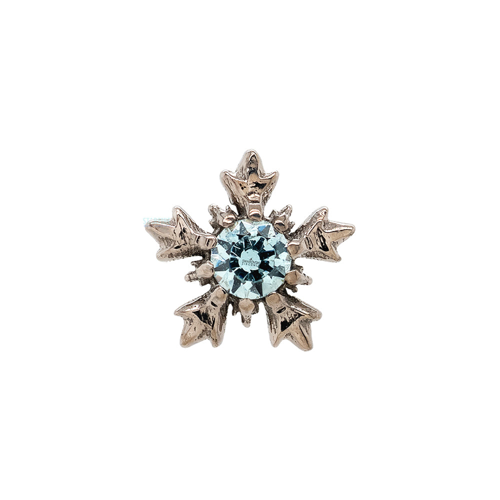 4mm "Winterglow" Threaded End in White Gold with Brilliant-Cut Gem