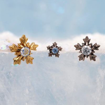 4mm "Winterglow" Threaded End in White Gold with Brilliant-Cut Gem
