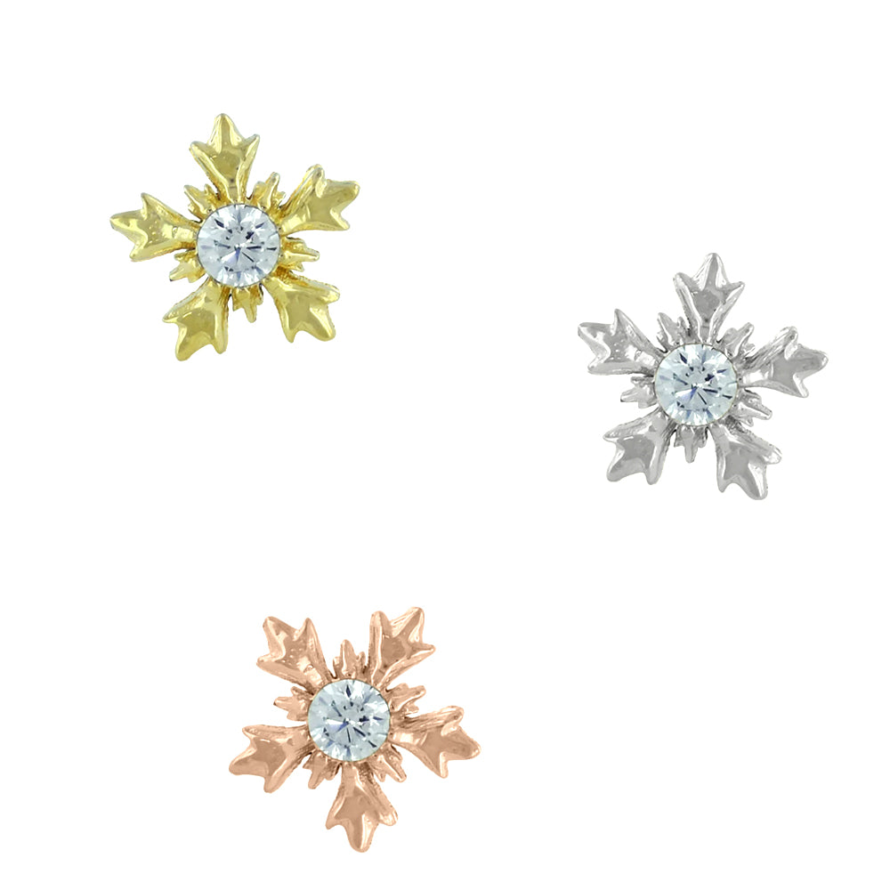 threadless: "Winterglow" End in Gold with Brilliant-Cut Gem