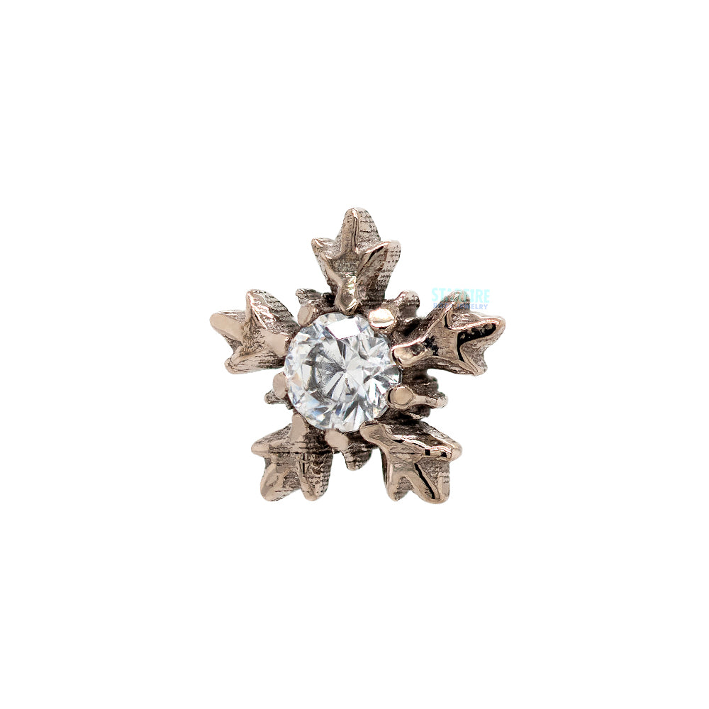 threadless: "Winterglow" End in Gold with Brilliant-Cut Gem