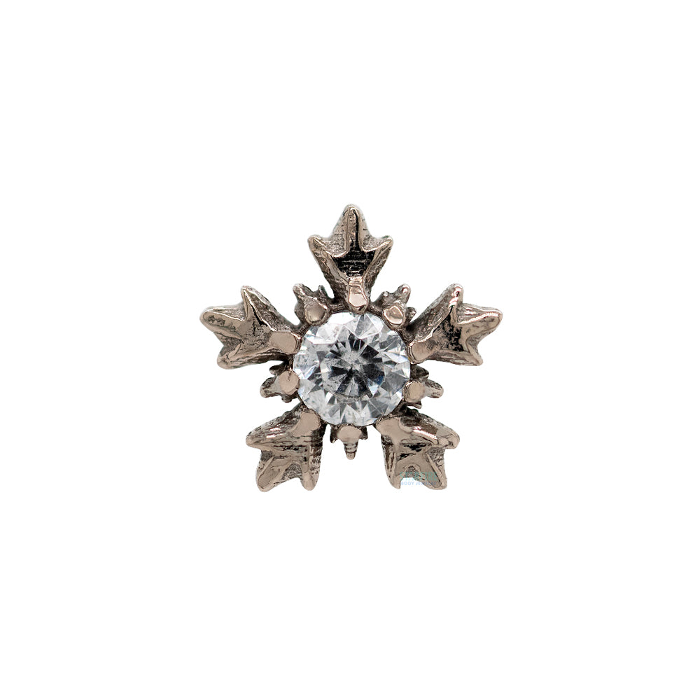 threadless: "Winterglow" End in Gold with Brilliant-Cut Gem