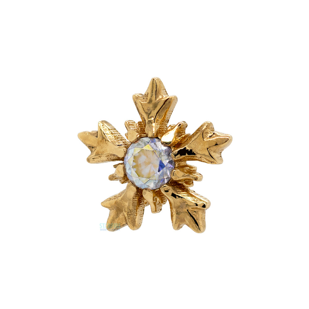 threadless: 5mm "Winterglow" End in Gold with Brilliant-Cut Gem