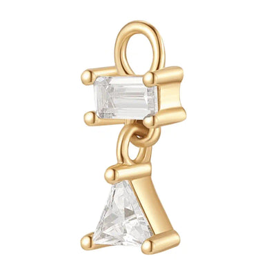 "Run It Back" Charm in Gold with White CZ's