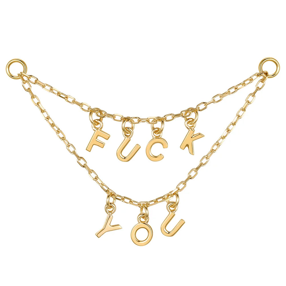 Letter Chain Attachment in Gold