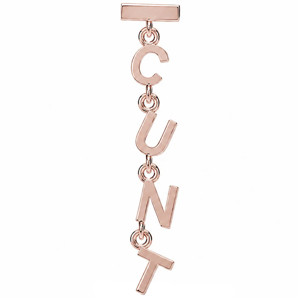 threadless: Letter Hidden Helix Bar End with Chains in Gold