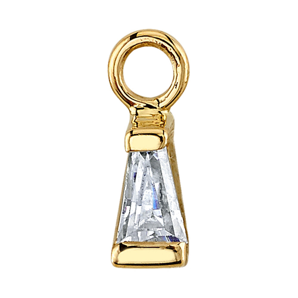 Graduated Baguette Charm in Gold with DIAMOND