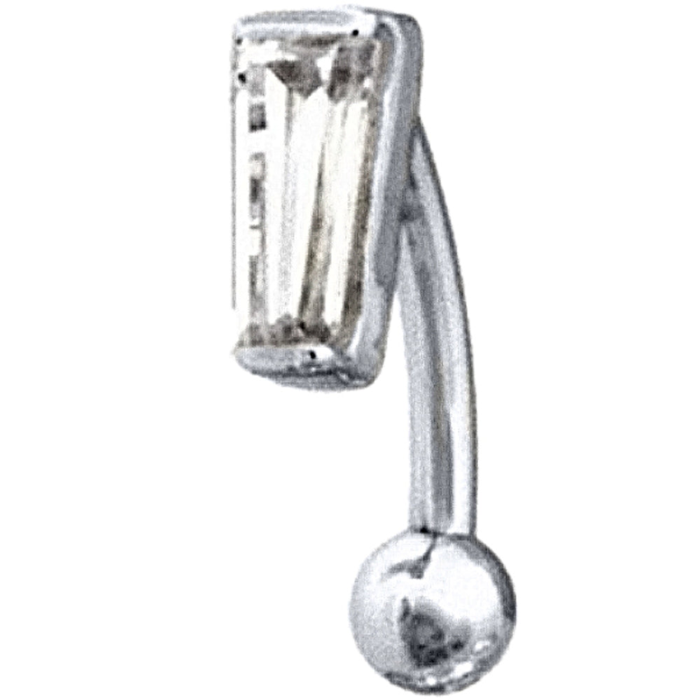 Graduated Baguette Gold Curved Barbell with DIAMOND