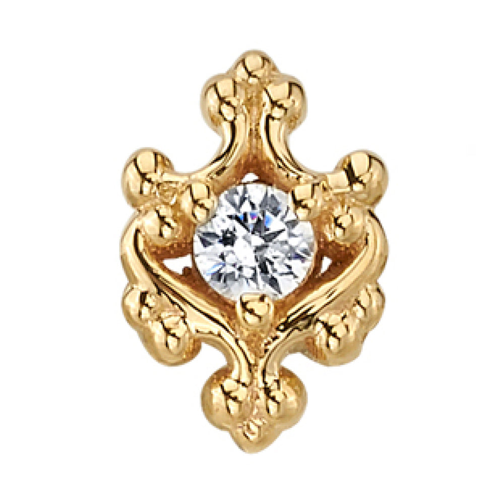 BVLA - Body Vision "Paloma Swirl" Threaded End in Gold with White CZ ...
